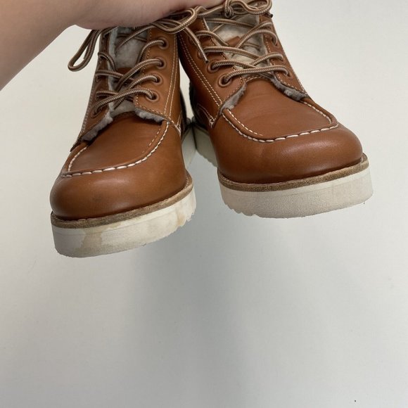 Vince Women's Finley 2 Ankle Boot Size US Women's 6 Brown Leather Lamb Sheerling - Picture 10 of 10